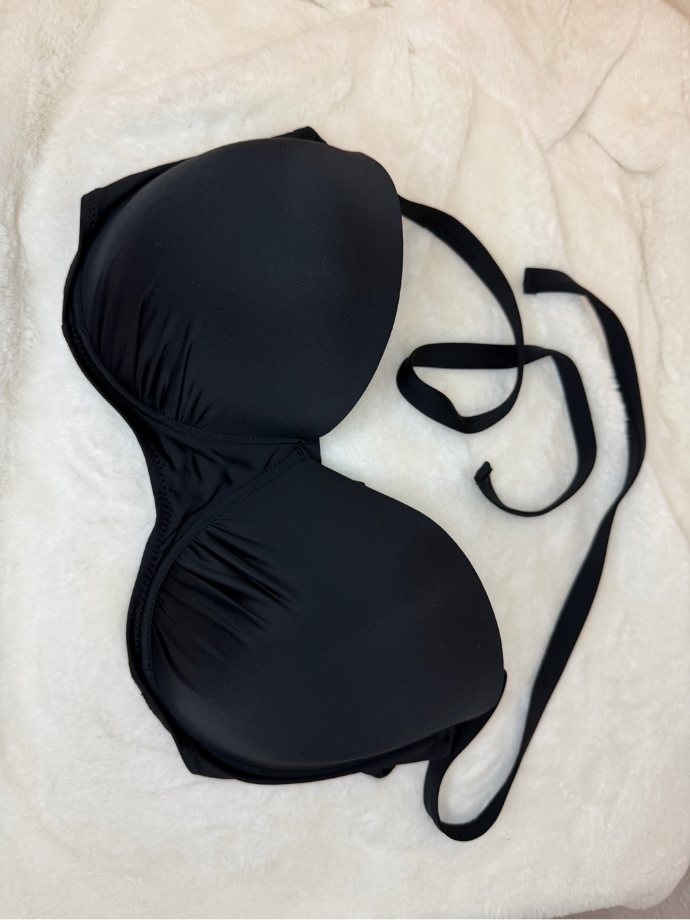 Black halter tie-back swim top | Coastal Waves